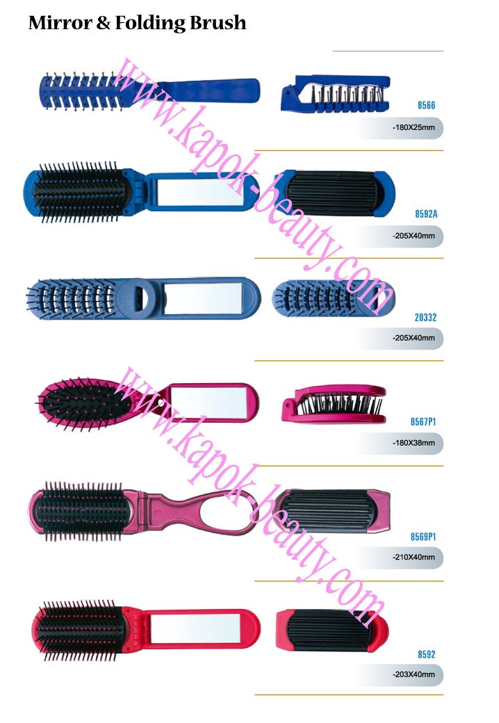 Cepillos de pelo de viaje plegables con espejo