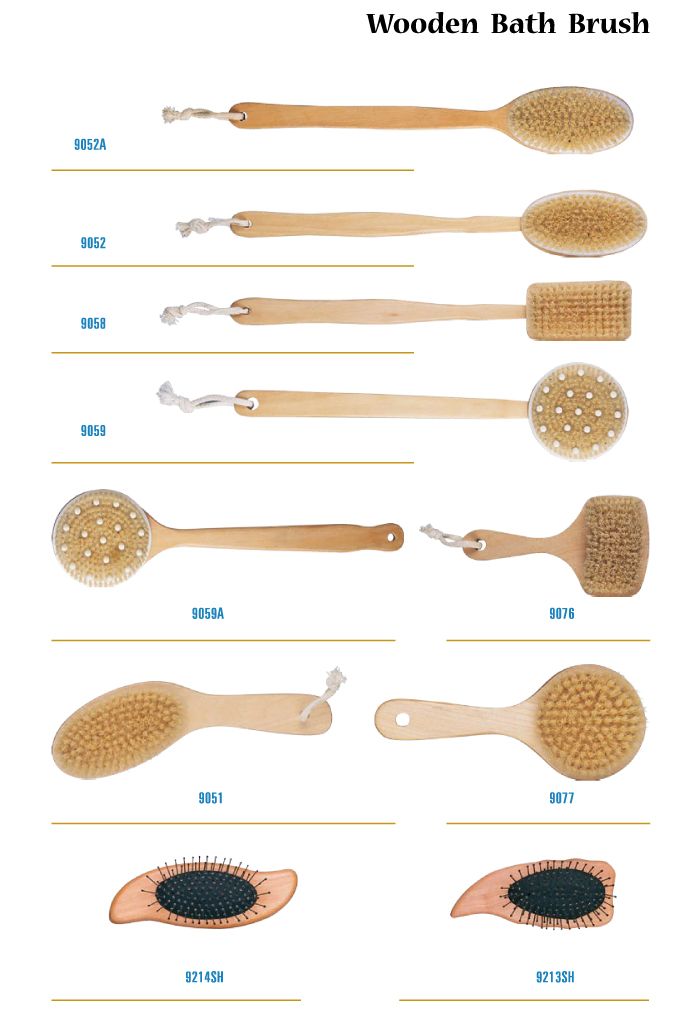 Cepillos de baño de mango largo de madera