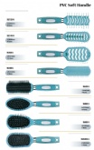 Juego de cepillos de pelo azul suave con mango de PVC