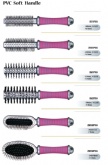 Juego de cepillos de pelo morado suave con mango de PVC