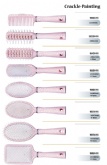 Pinceles para cabello rosa con pintura craquelada