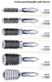 Cepillos de pelo profesionales plateados con espejo