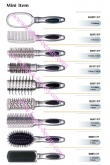 Juego de cepillos para el cabello premium plateados con espejo